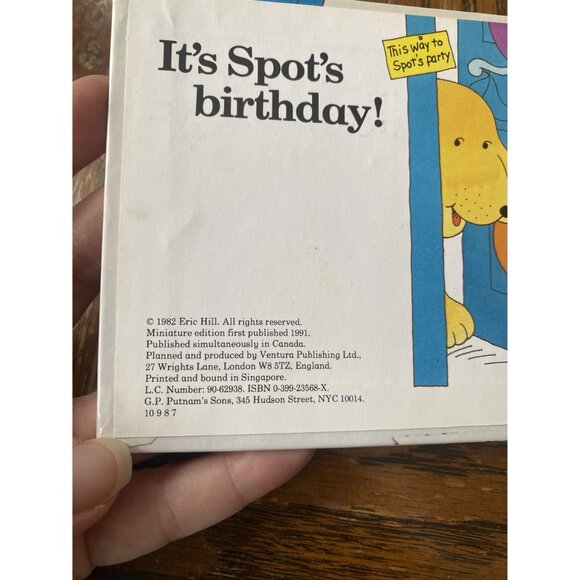 Spots Birthday Party Hardcover Childrens Book By Eric Hill 1982 Edition - Picture 4 of 5